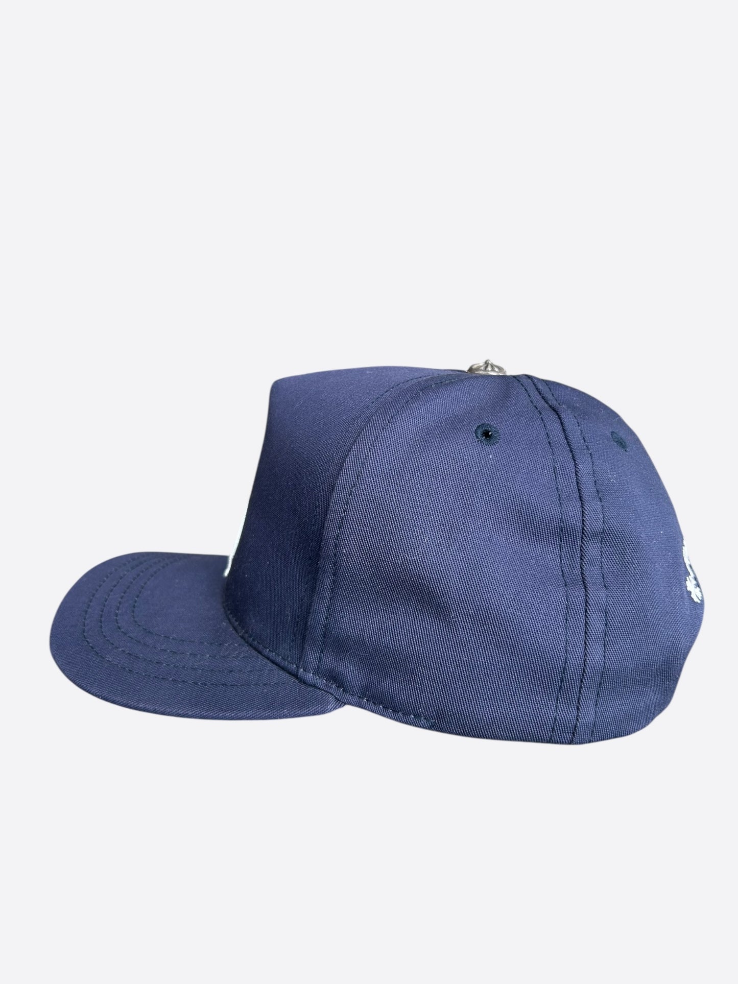 Chrome Hearts Navy & White Embroidered CH Logo Hat