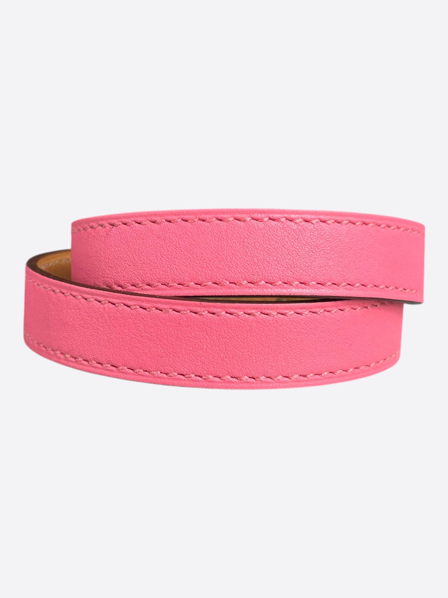 Hermes Pink Swift & Gold Hardware Kelly Double Tour Bracelet
