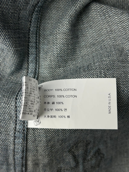Chrome Hearts Blue Embroidered Cross Patch Denim Shirt
