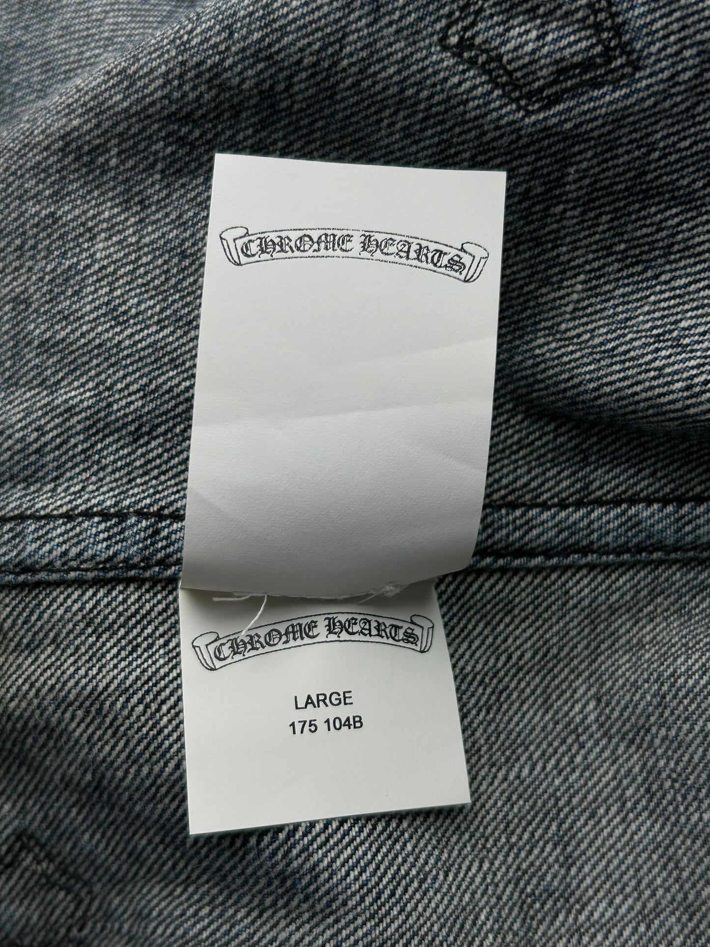 Chrome Hearts Blue Embroidered Cross Patch Denim Shirt