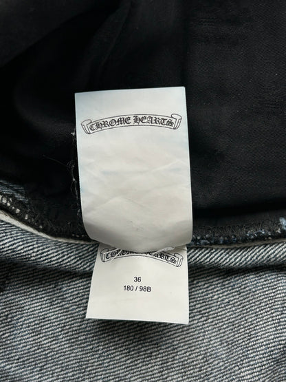Chrome Hearts Blue Denim Cross Patch Jeans