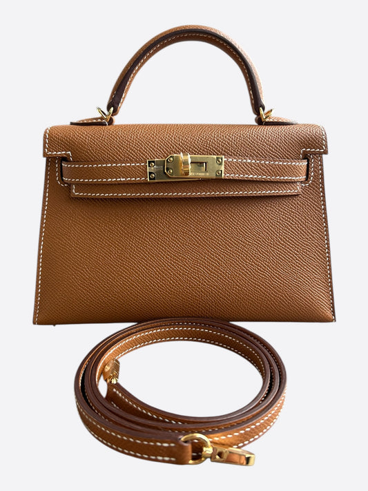 Hermes Gold Epsom & Gold Hardware Mini Kelly 20