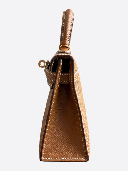 Hermes Gold Epsom & Gold Hardware Mini Kelly 20