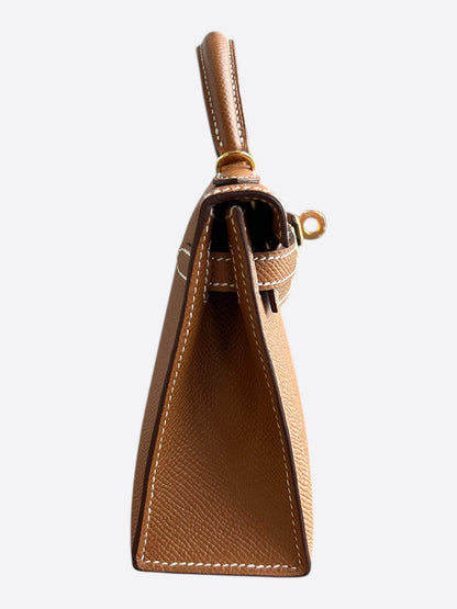 Hermes Gold Epsom & Gold Hardware Mini Kelly 20