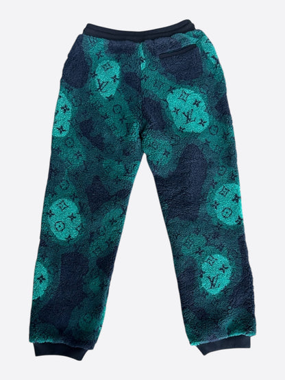 Louis Vuitton Green Camouflage Monogram Fleece Sweatpants