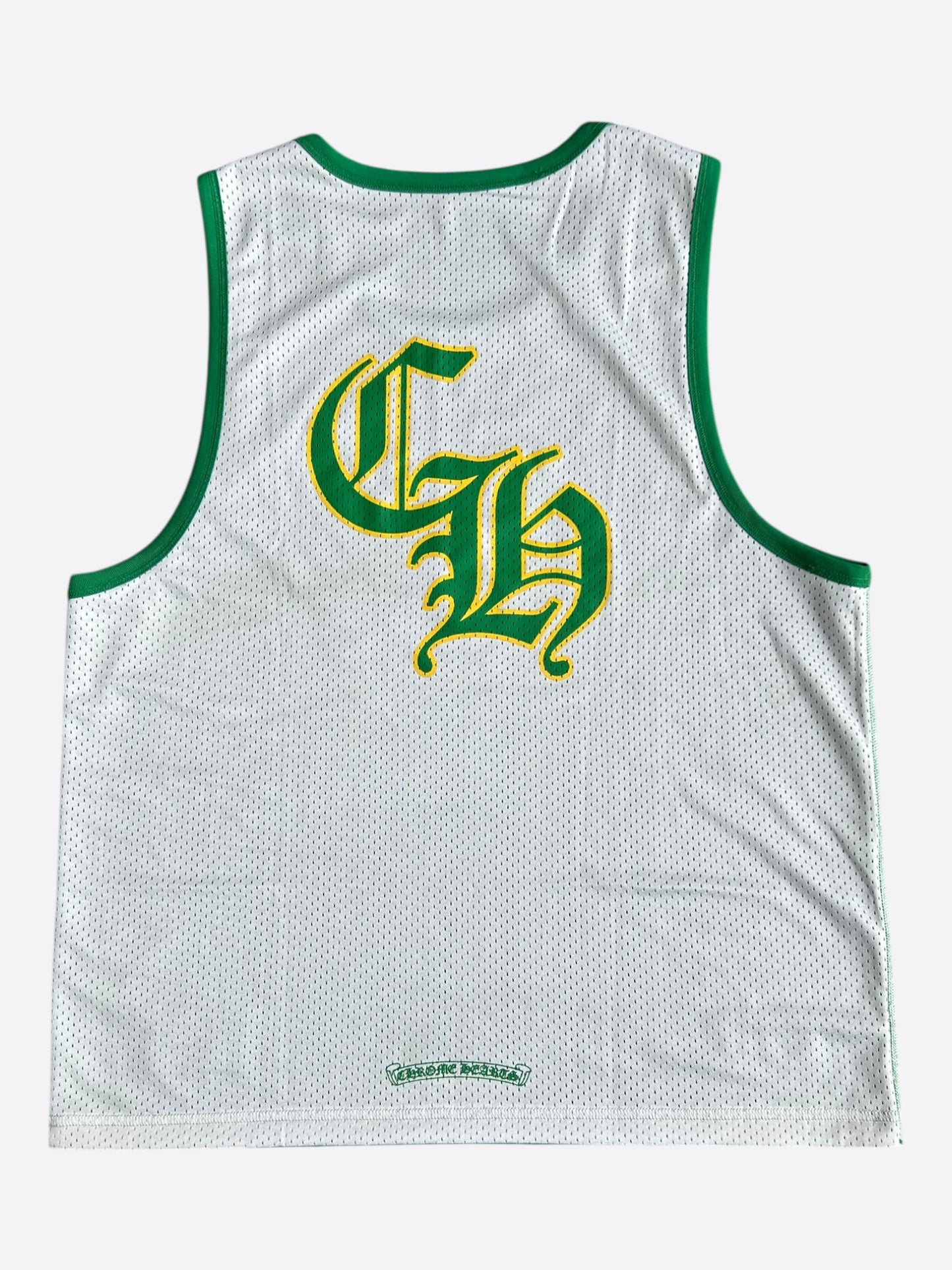 Chrome Hearts Green & White Logo Reversible Mesh Jersey