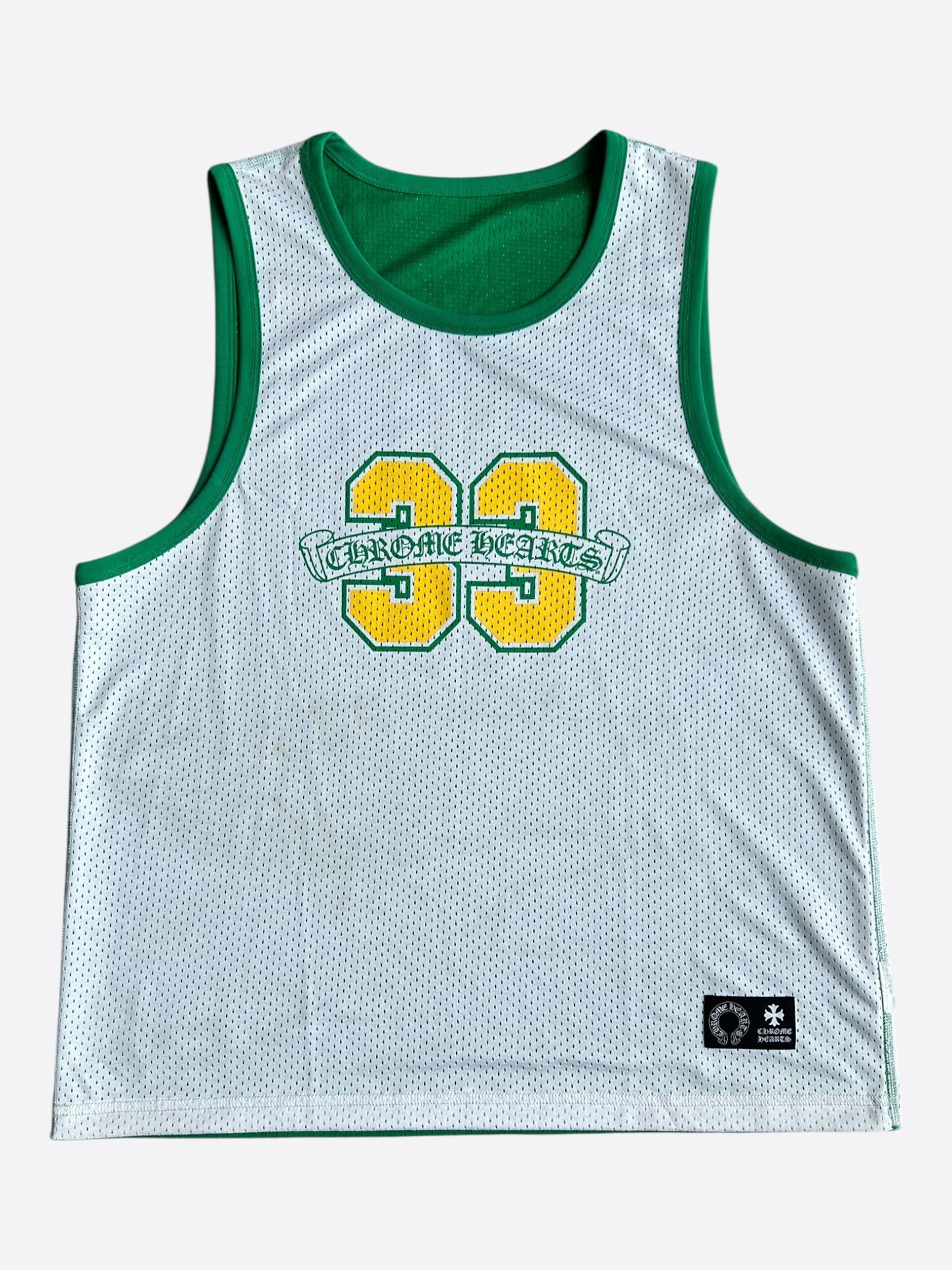 Chrome Hearts Green & White Logo Reversible Mesh Jersey