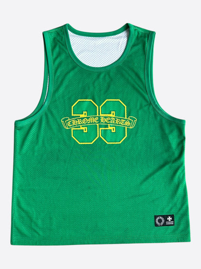 Chrome Hearts Green & White Logo Reversible Mesh Jersey