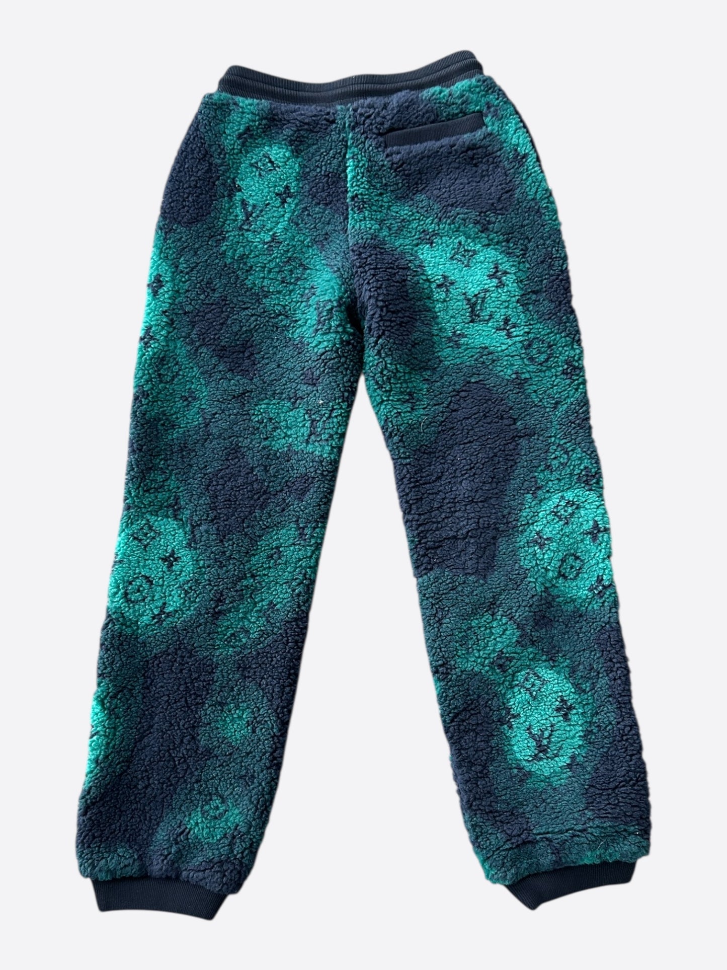 Louis Vuitton Green Camouflage Monogram Fleece Sweatpants