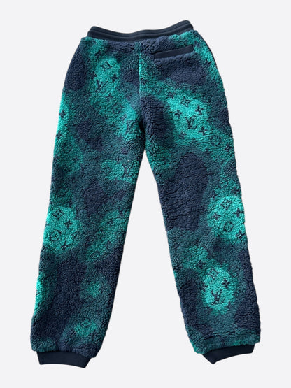 Louis Vuitton Green Camouflage Monogram Fleece Sweatpants