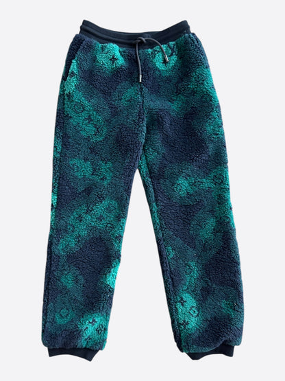 Louis Vuitton Green Camouflage Monogram Fleece Sweatpants