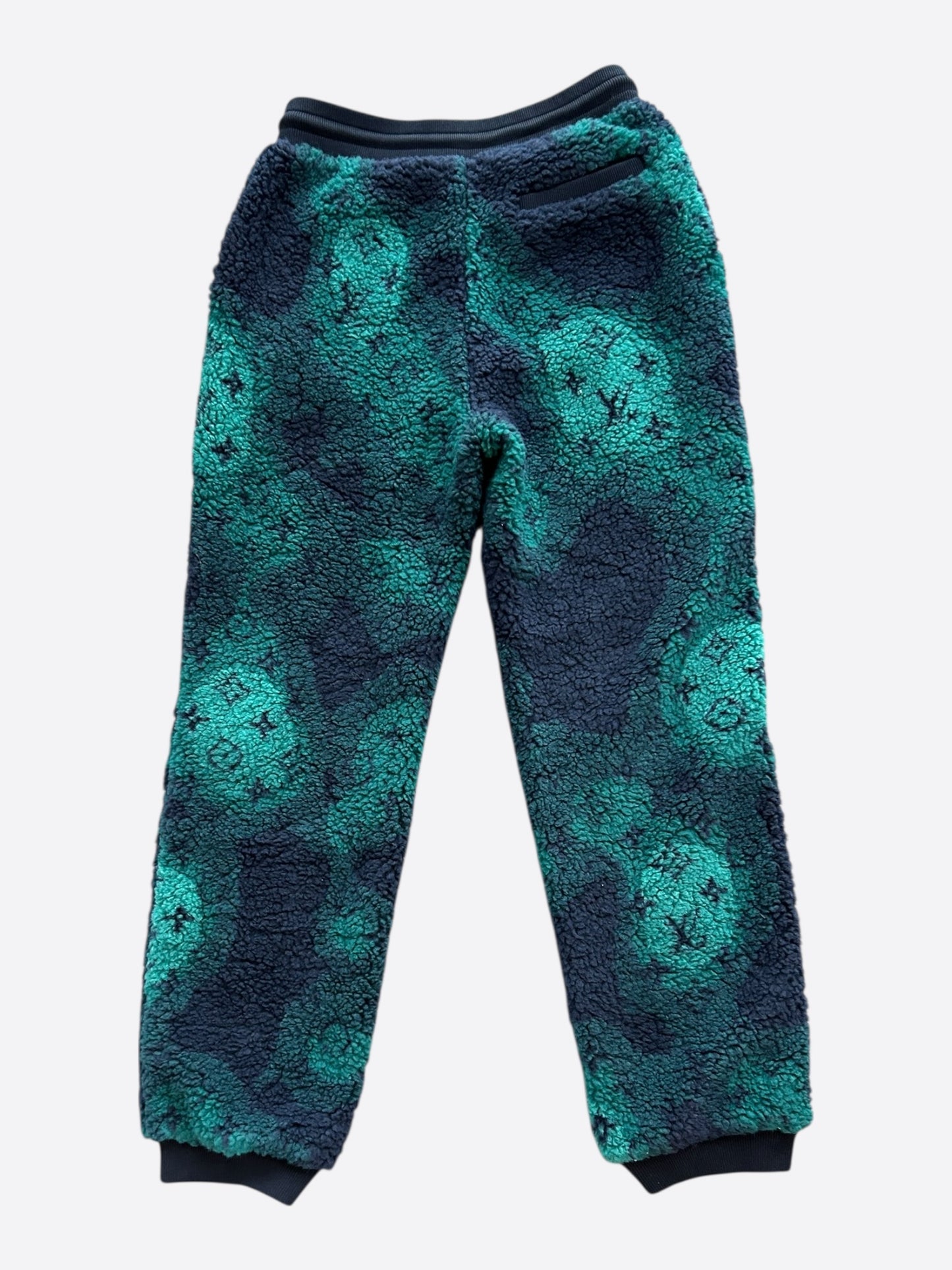 Louis Vuitton Green Camouflage Monogram Fleece Sweatpants