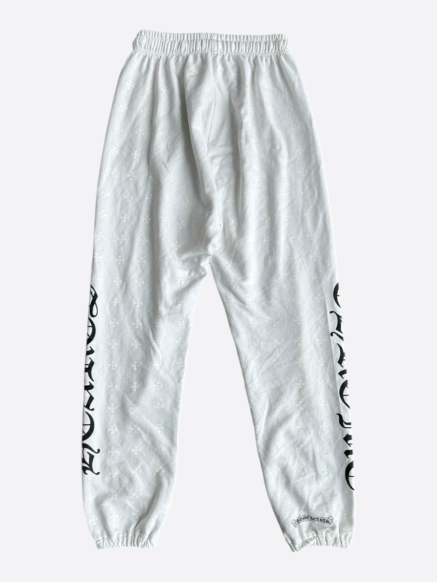 Chrome Hearts White & Black Horseshoe Logo Cross Jacquard Sweatpants