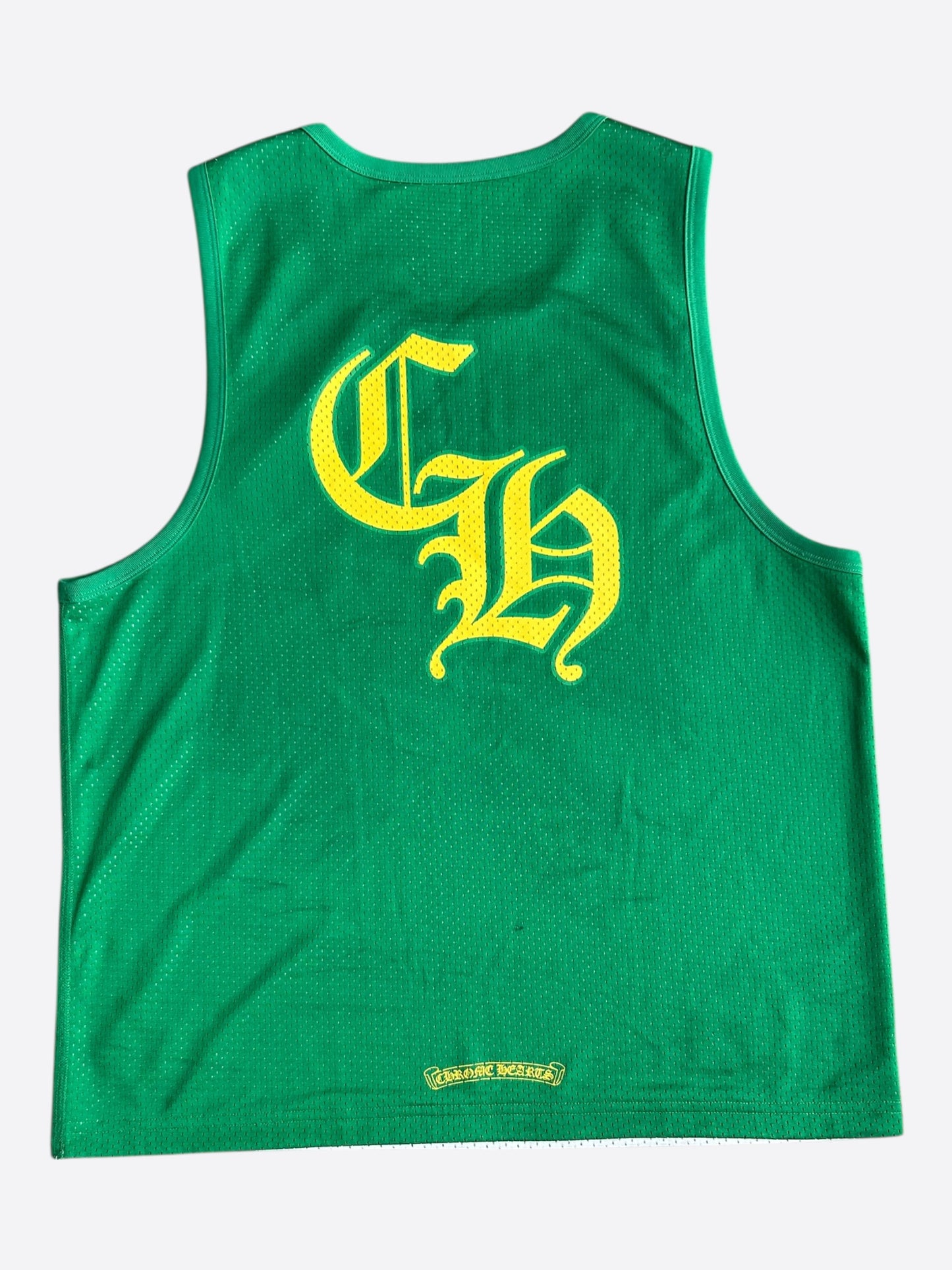 Chrome Hearts Green & White Logo Reversible Mesh Jersey