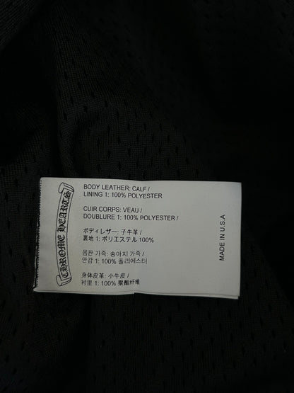 Chrome Hearts Black Leather Patch Eyechart Work Jacket