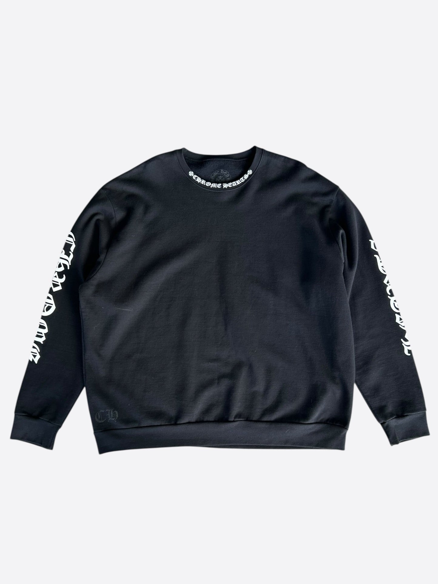 Chrome Hearts Black & White Neck Logo Sweater