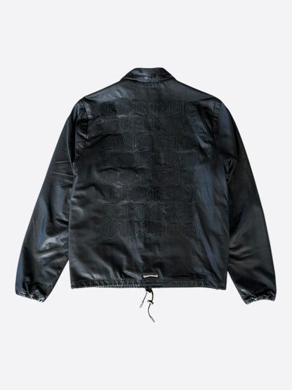 Chrome Hearts Black Leather Patch Eyechart Work Jacket