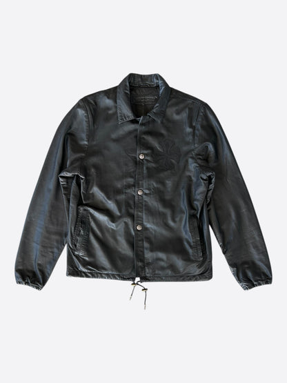 Chrome Hearts Black Leather Patch Eyechart Work Jacket