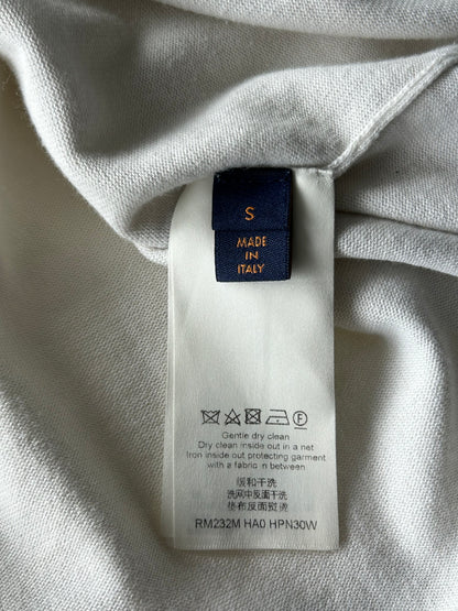 Louis Vuitton White & Pink Flower Logo Intarsia T-Shirt