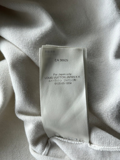 Louis Vuitton White & Pink Flower Logo Intarsia T-Shirt