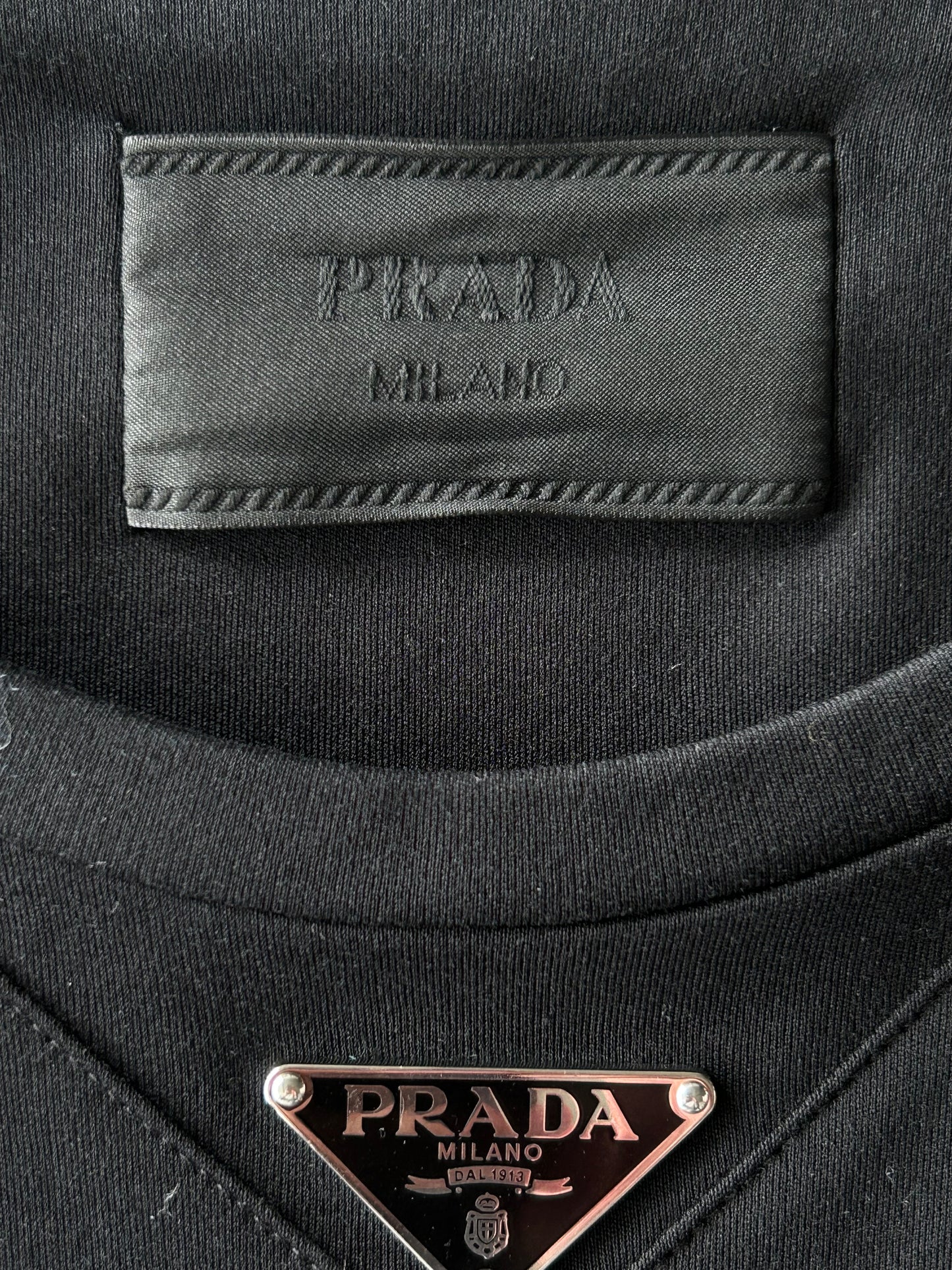 Prada Black Neck Logo T-Shirt