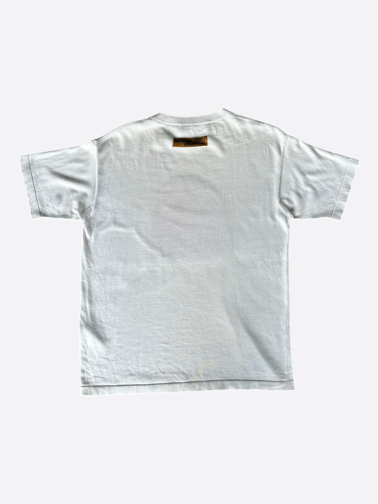 Louis Vuitton White & Pink Flower Logo Intarsia T-Shirt