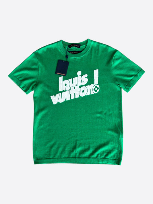 Louis Vuitton Green & White Everyday Logo Intarsia T-Shirt