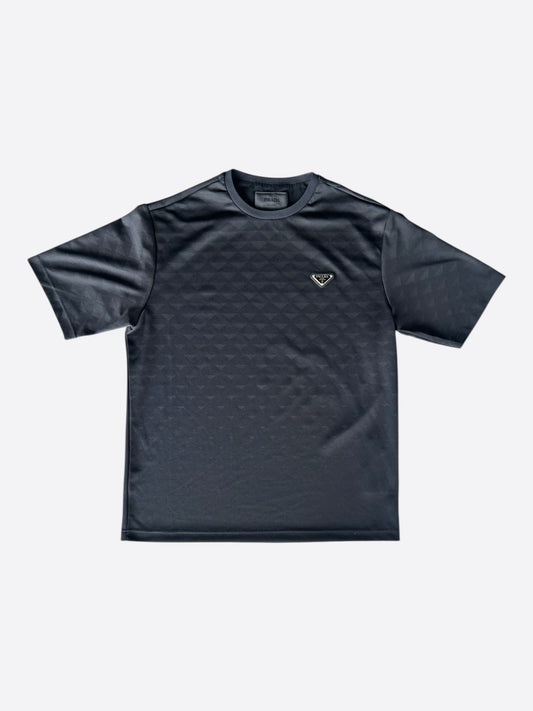 Prada Black Jacquard Gradient T-Shirt