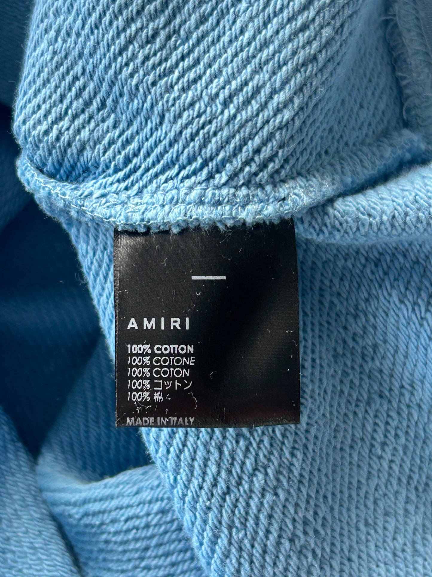 Amiri Blue & White MA Bar Logo Sweater