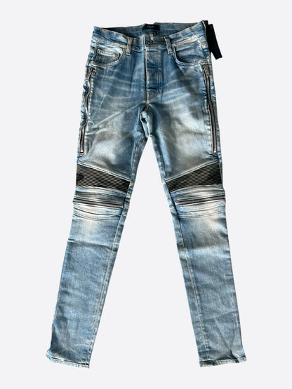 Amiri Clay Indigo & Camouflage MX2 Biker Jeans