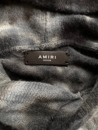 Amiri Black & Blue Tie-Dye Cashmere Distressed Hoodie