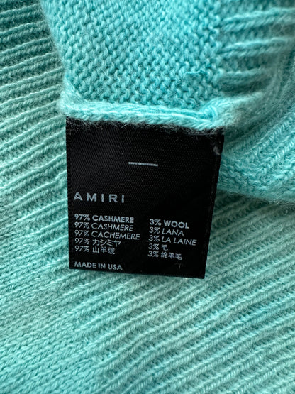 Amiri Black & Blue Tie-Dye Cashmere Distressed Hoodie