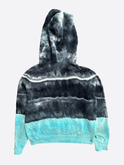 Amiri Black & Blue Tie-Dye Cashmere Distressed Hoodie