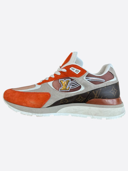 Louis Vuitton Brown & Orange Monogram Run Away Sneakers