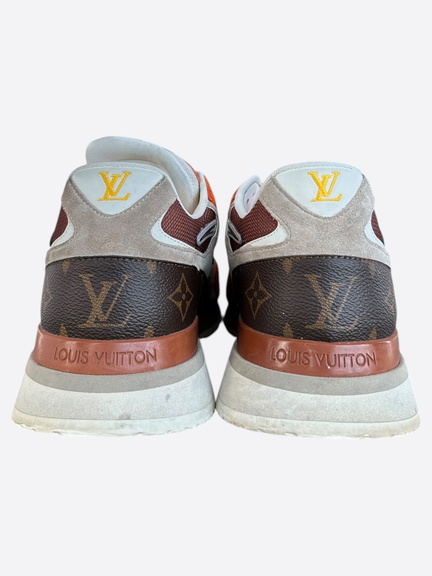 Louis Vuitton Brown & Orange Monogram Run Away Sneakers