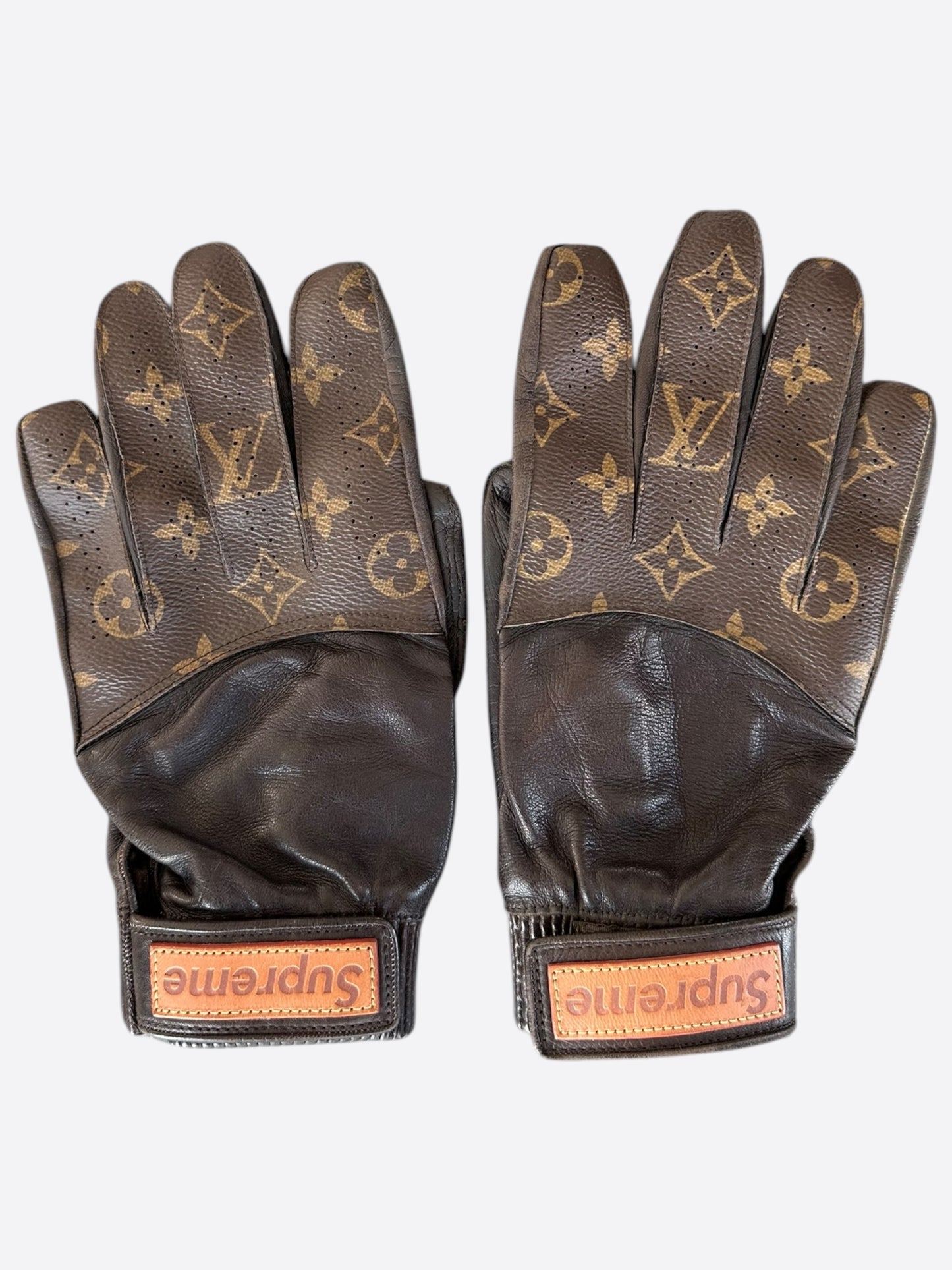 Louis Vuitton Supreme Brown Monogram Baseball Gloves