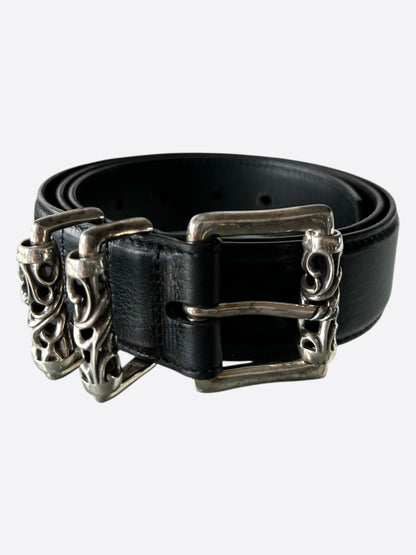 Chrome Hearts Black & Silver Roller Belt