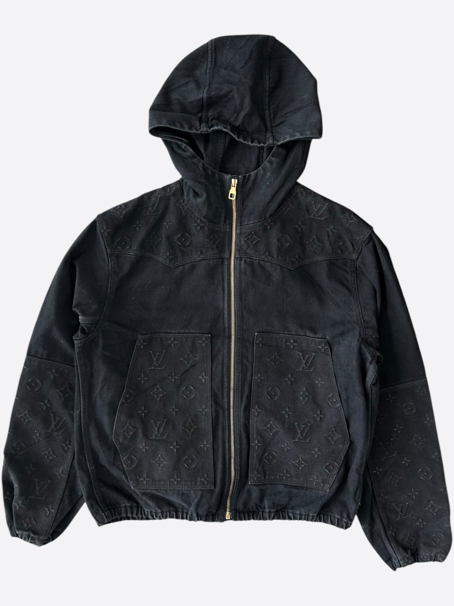 Louis Vuitton Black Monogram Carpenter Hooded Jacket