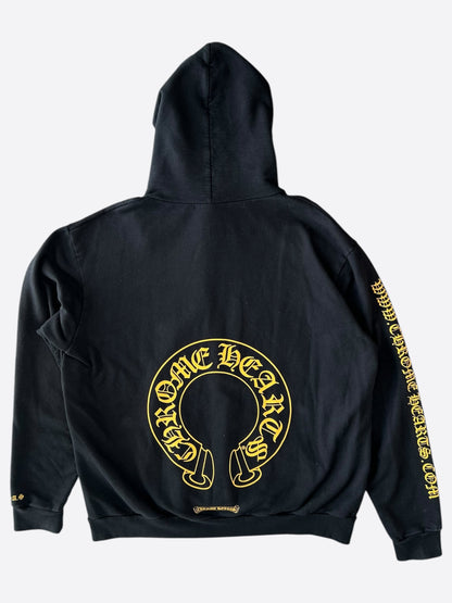 Chrome Hearts Black & Yellow Online Exclusive Horseshoe Logo Hoodie