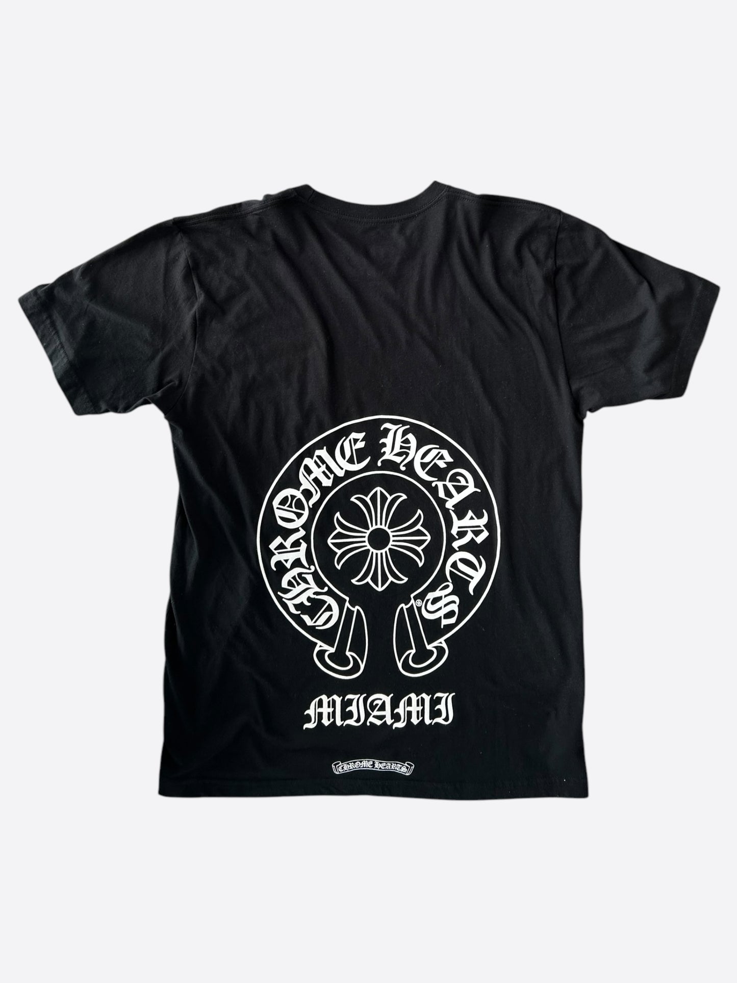 Chrome Hearts Black & White Miami Horseshoe Logo T-Shirt