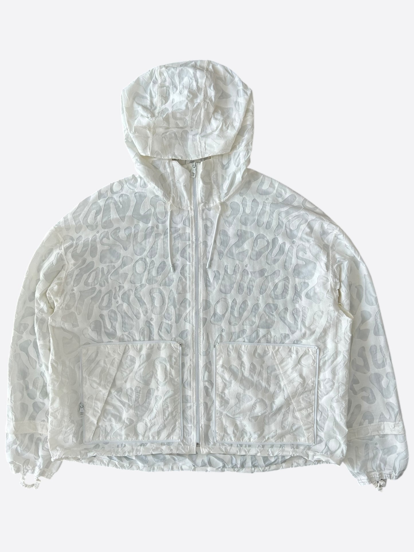 Louis Vuitton White Spellout WIndbreaker