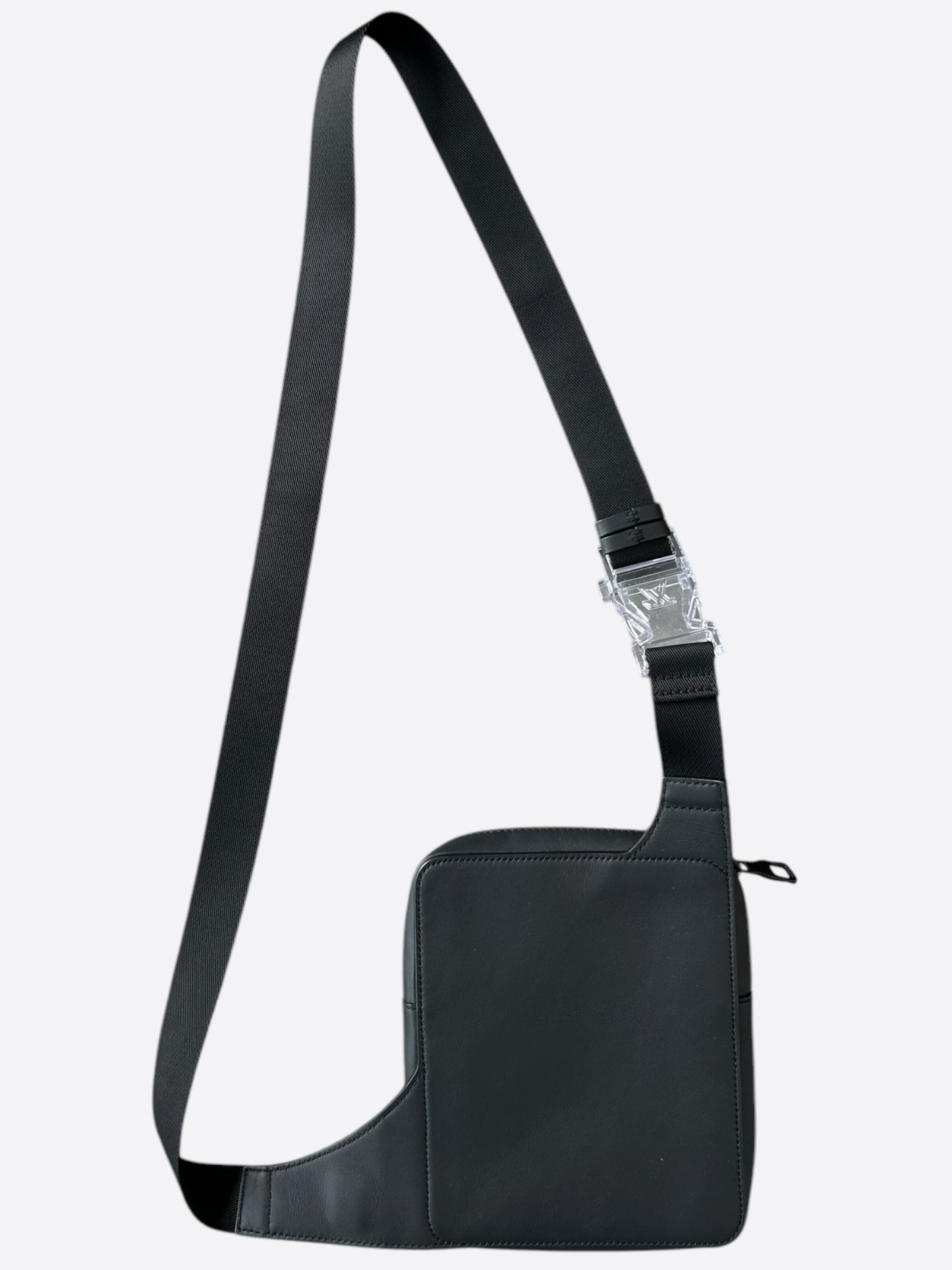 Louis Vuitton Black Leather Asymmetrical Puffer Monogram Sling Bag