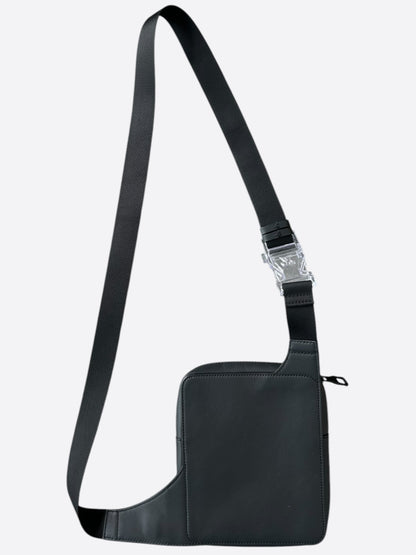 Louis Vuitton Black Leather Asymmetrical Puffer Monogram Sling Bag