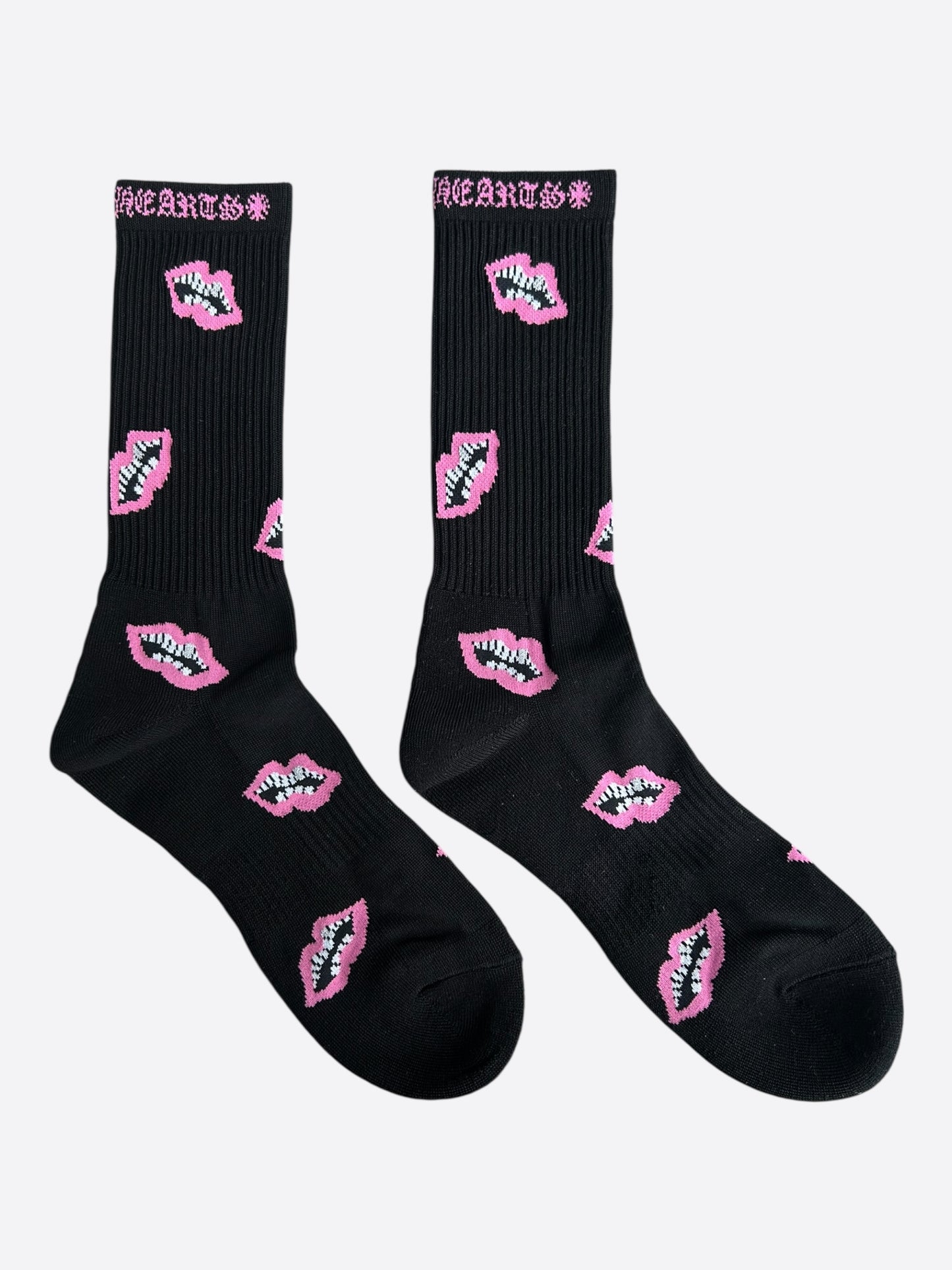 Chrome Hearts Matty Boy Black & Pink Chomper Socks