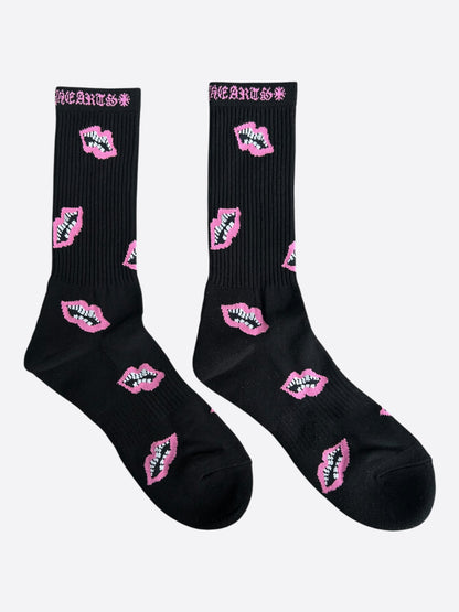 Chrome Hearts Matty Boy Black & Pink Chomper Socks