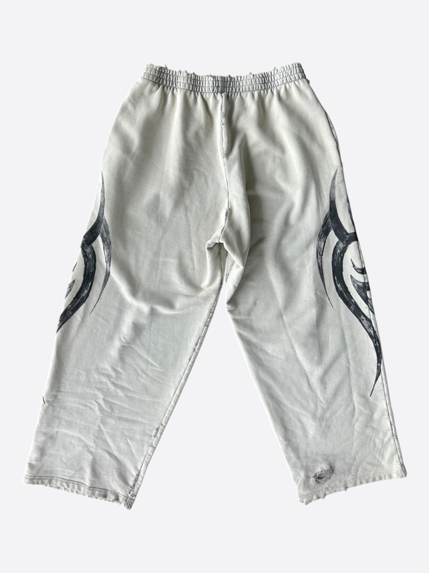 Balenciaga Beige & Black Tattoo Graphic Sweatpants