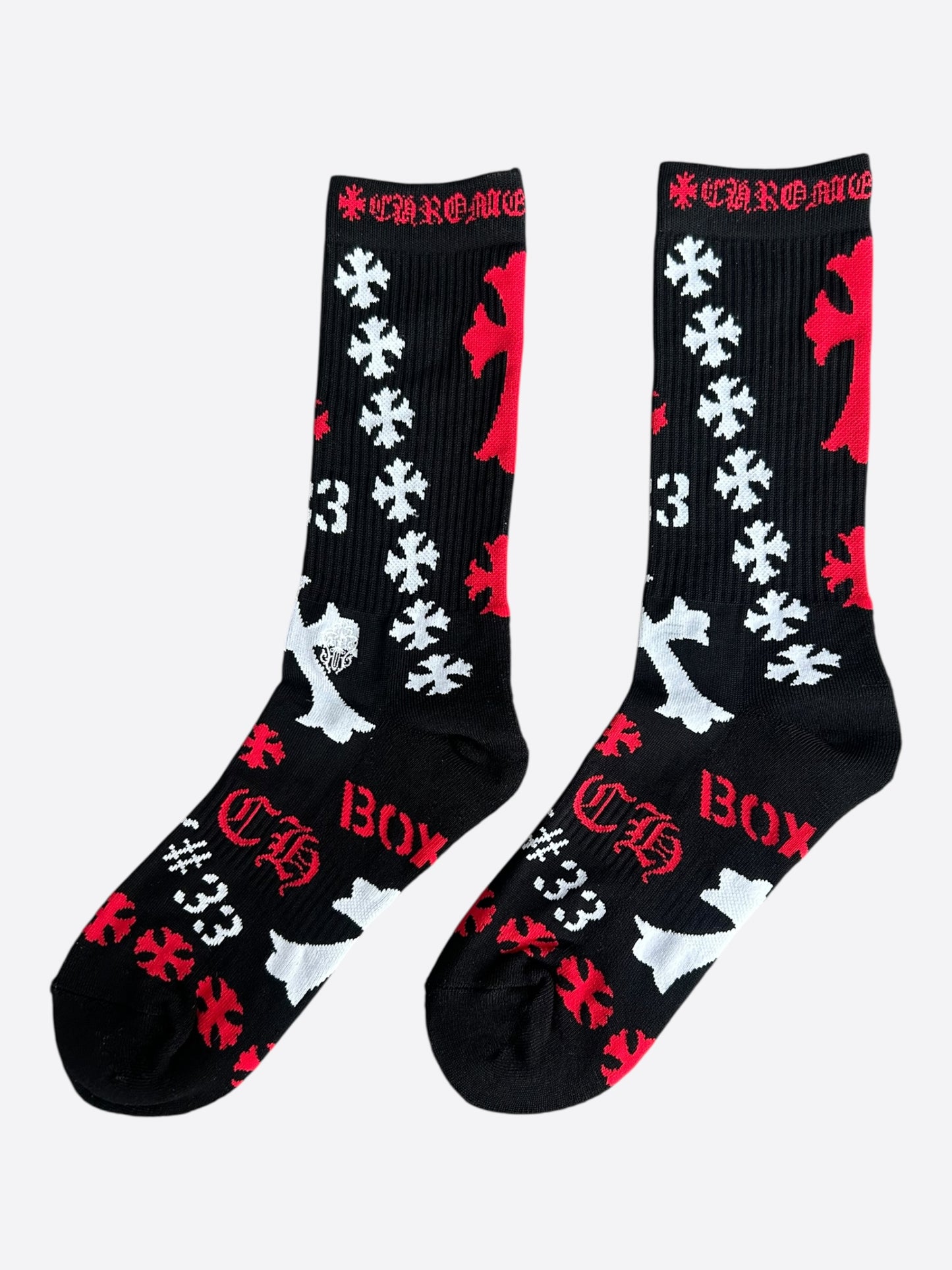 Chrome Hearts Black & Multicolor Stencil Logo Socks