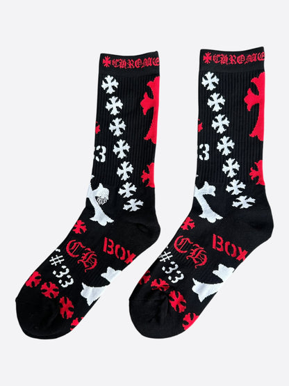 Chrome Hearts Black & Multicolor Stencil Logo Socks