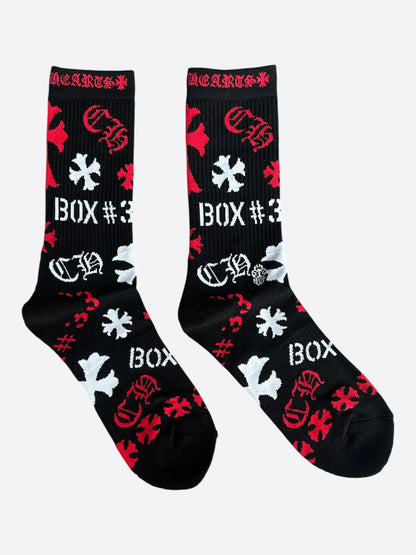 Chrome Hearts Black & Multicolor Stencil Logo Socks