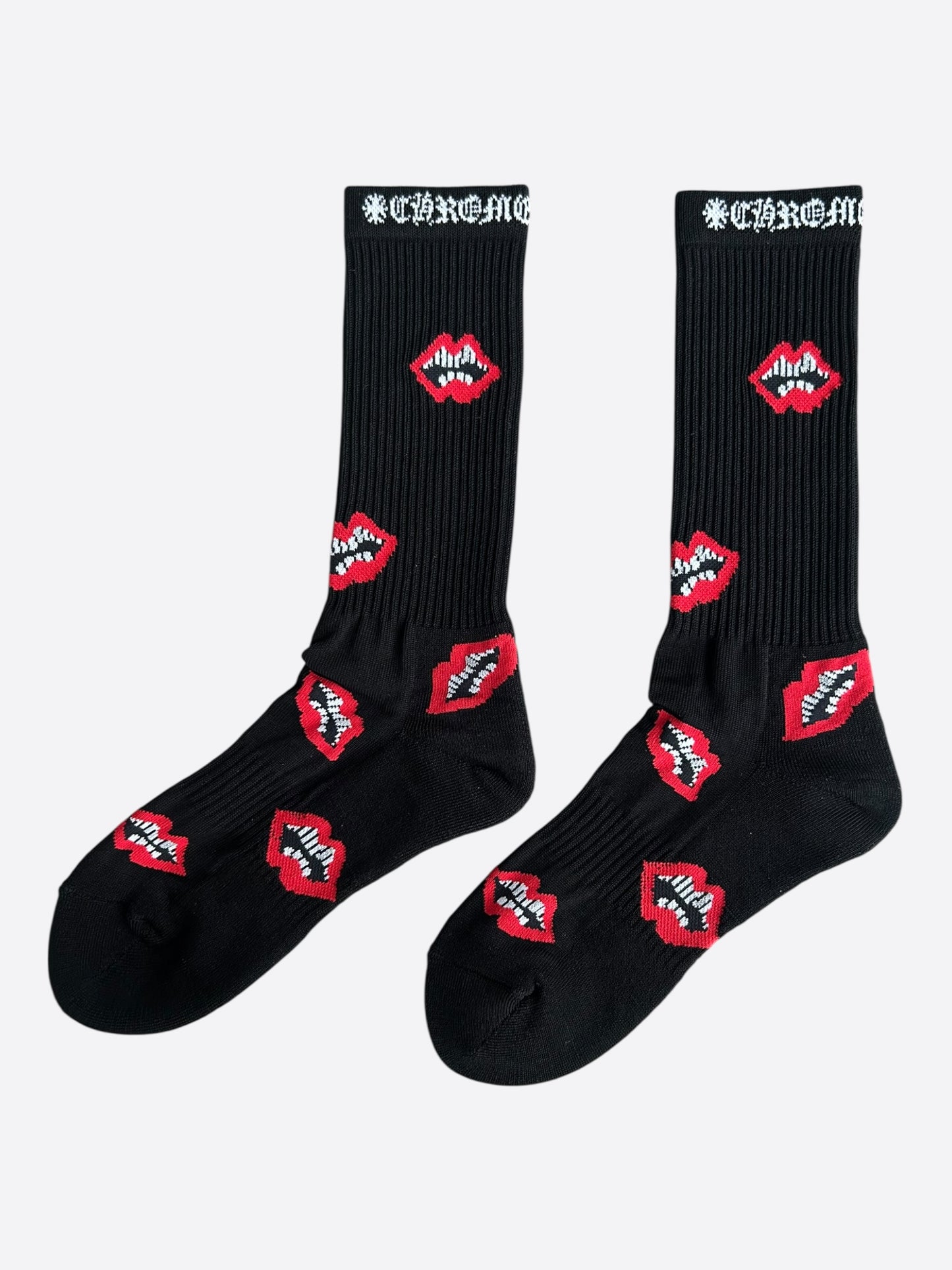 Chrome Hearts Matty Boy Black & Red Chomper Socks